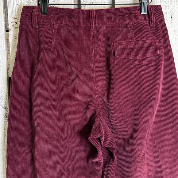 Old Navy High Rise Wide Leg Corduroy Pants Womens 6 Royal Velvet Burgundy Career - Picture 7 of 9